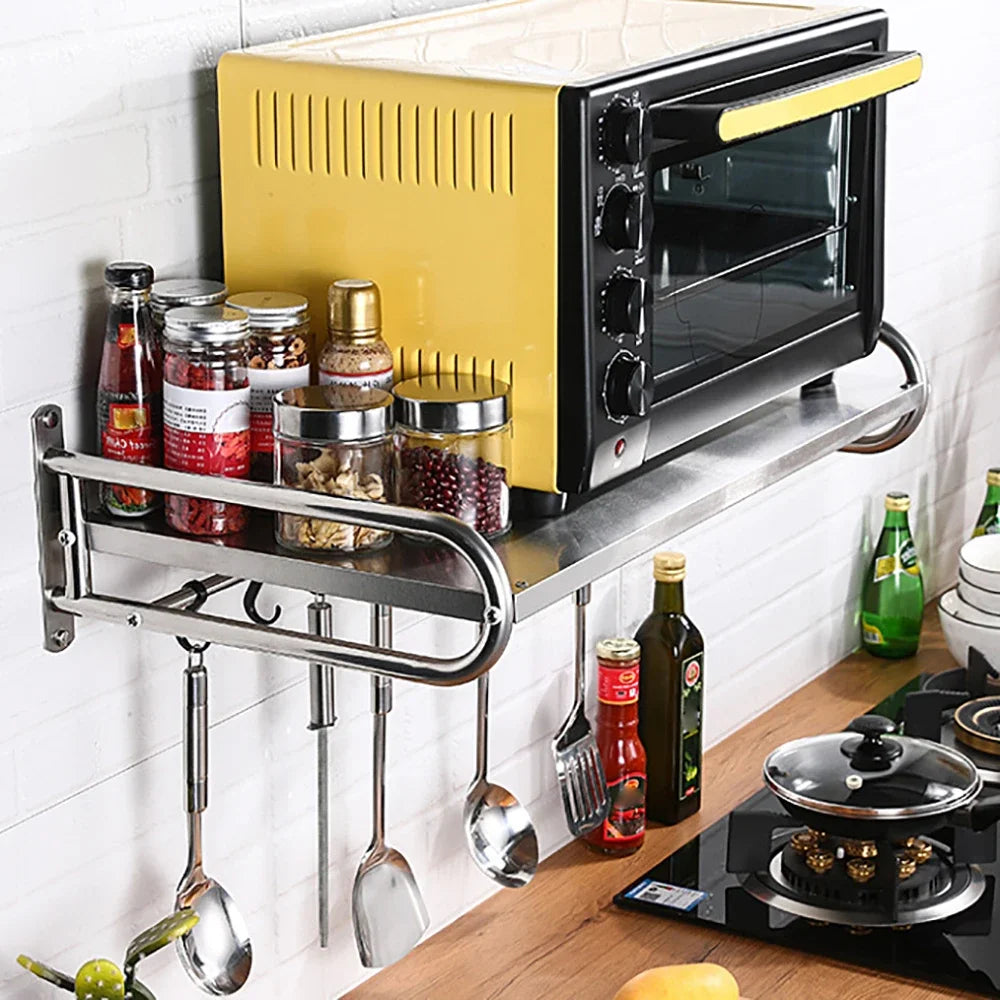 Microwave Oven Rack Stainless Steel Kitchen Shelf