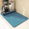 Absorbent countertop drain mat for dishes and cups