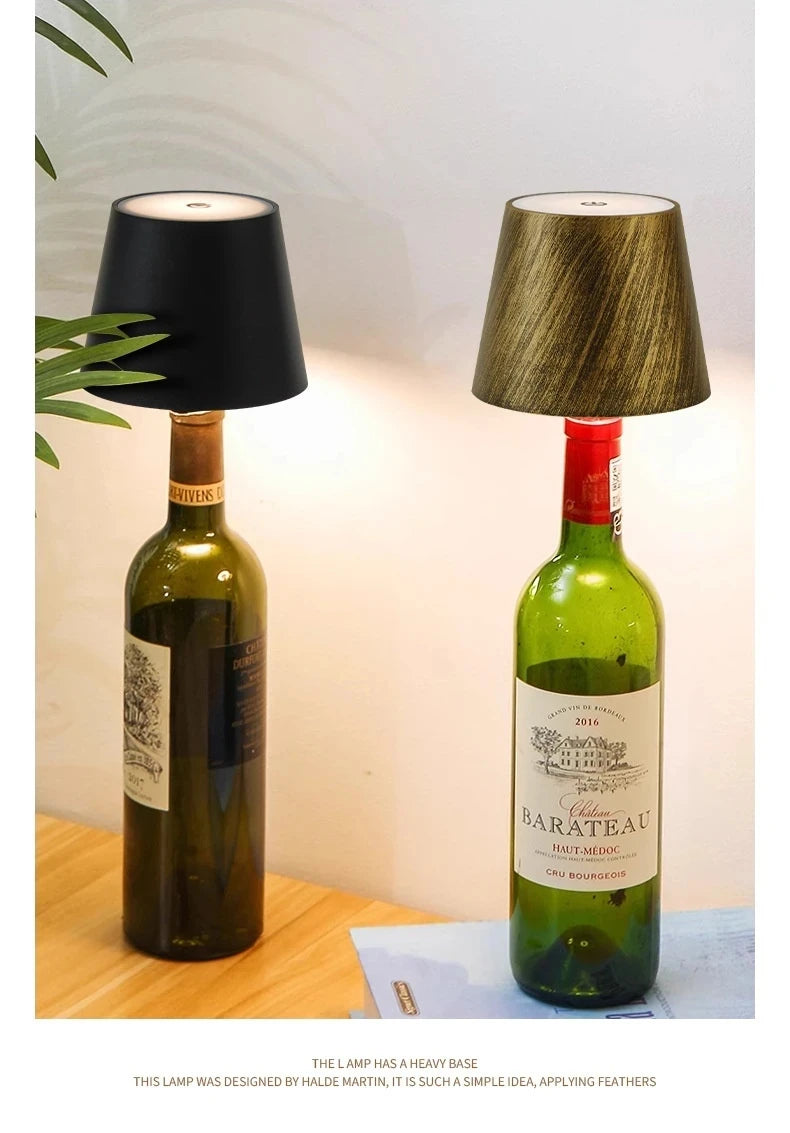 Wine Bottle LED Table Lamp USB Rechargeable Night Light