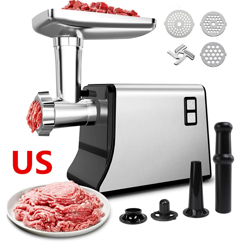 LMETJMA Electric Meat Grinder Sausage Stuffer Maker Heavy Duty Meat Mincer with Stainless Steel Cutting Blade Kubbe Kit JT365