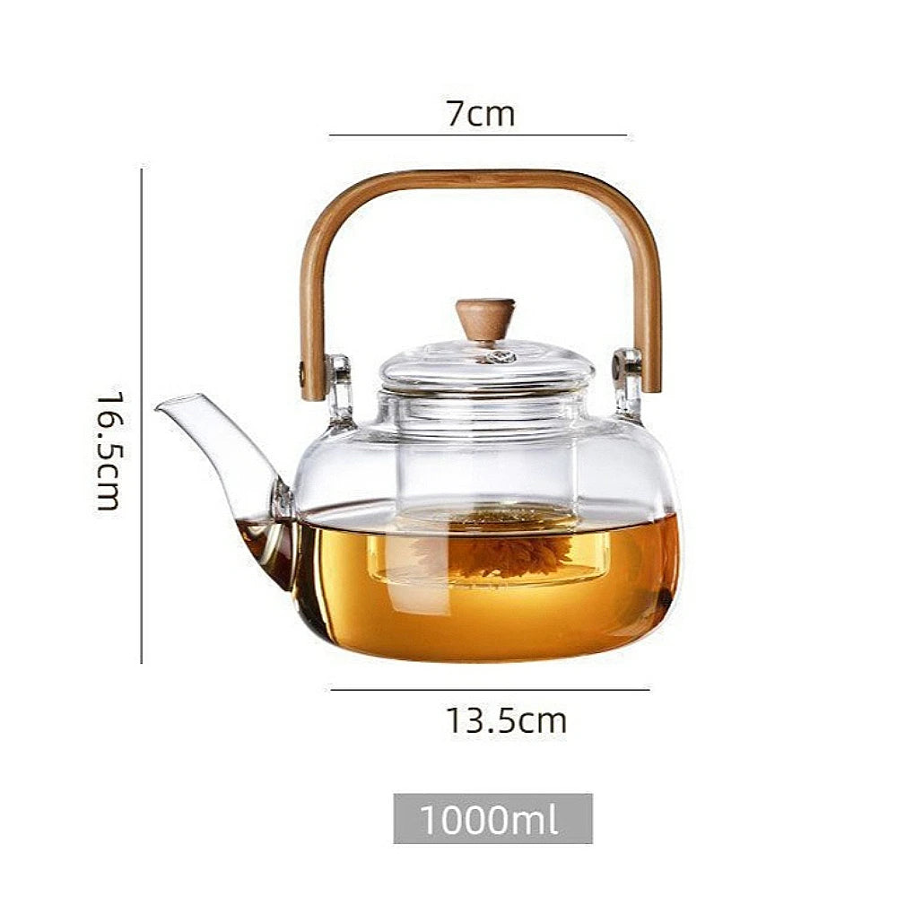 Glass Teapot with Infuser Stovetop Safe Tea Maker