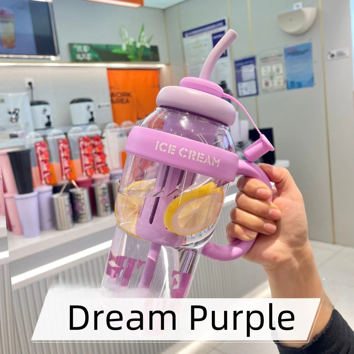 1300ml Kids Water Bottle Leakproof Straw Cup