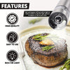 Adjustable electric salt and pepper mill, stainless steel