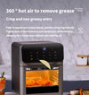 Air fryer oven with interior light and see-through door