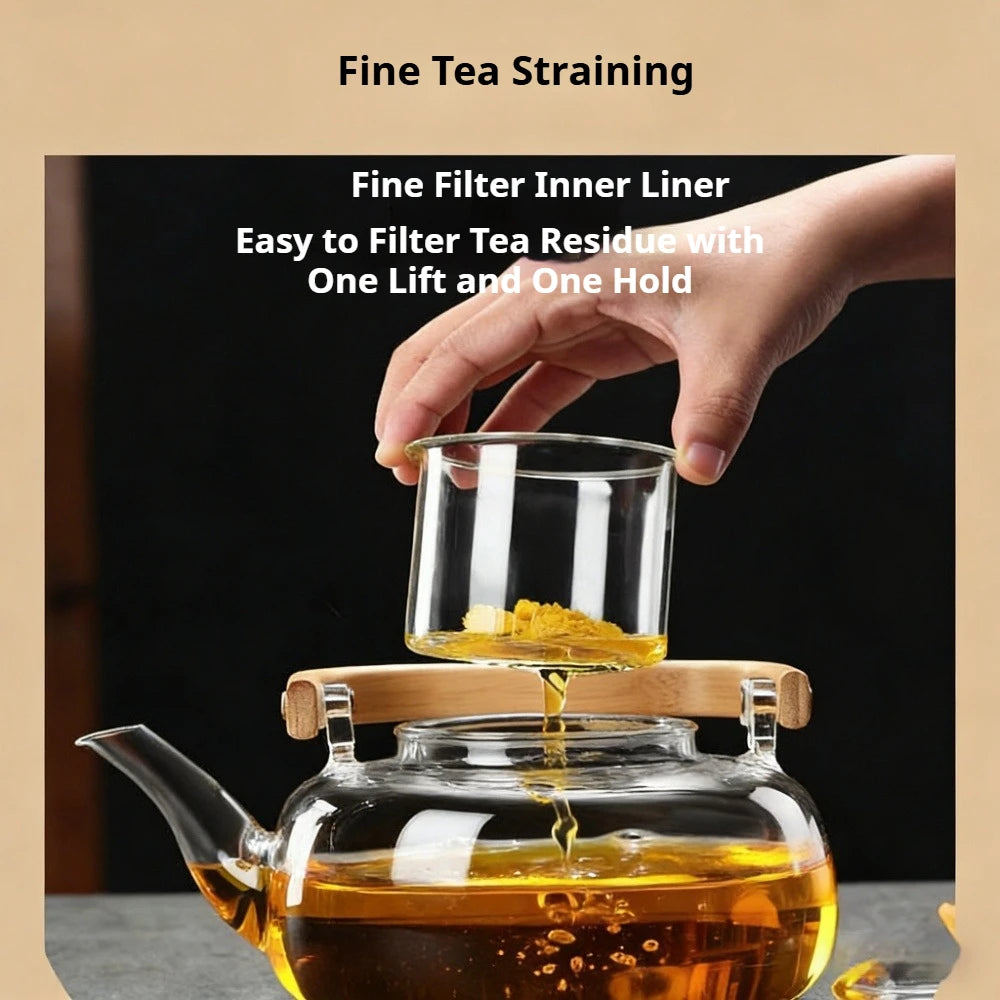 Glass Teapot with Infuser Stovetop Safe Tea Maker