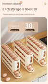 Gravity-fed rolling egg tray organizer