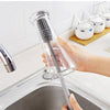 Soft silicone bottle scrubber with long handle