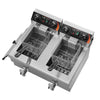 Twin-basket electric deep fryer with separate controls