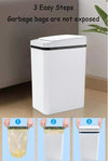 Motion sensor waste bin with auto-close lid