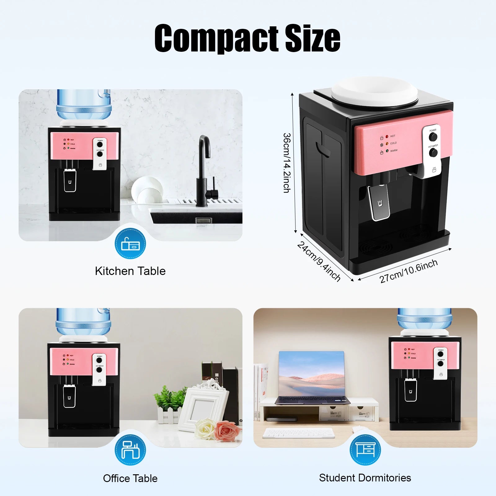 Hot & Cold Water Dispenser Desktop Top Load Machine