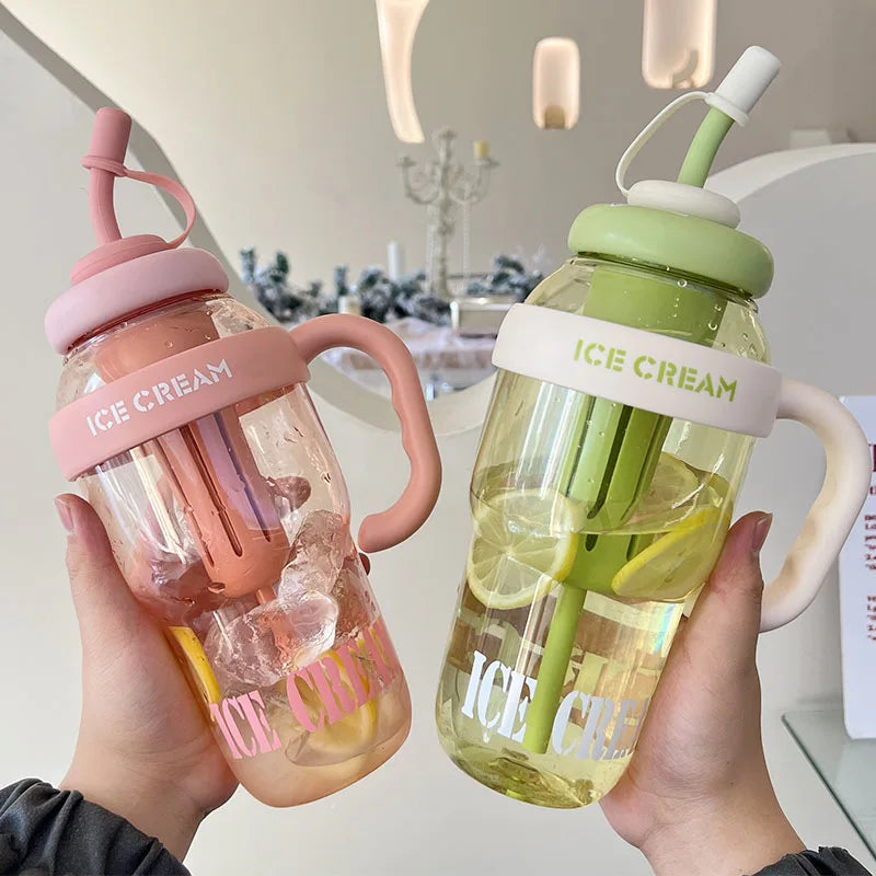 1300ml Kids Water Bottle Leakproof Straw Cup