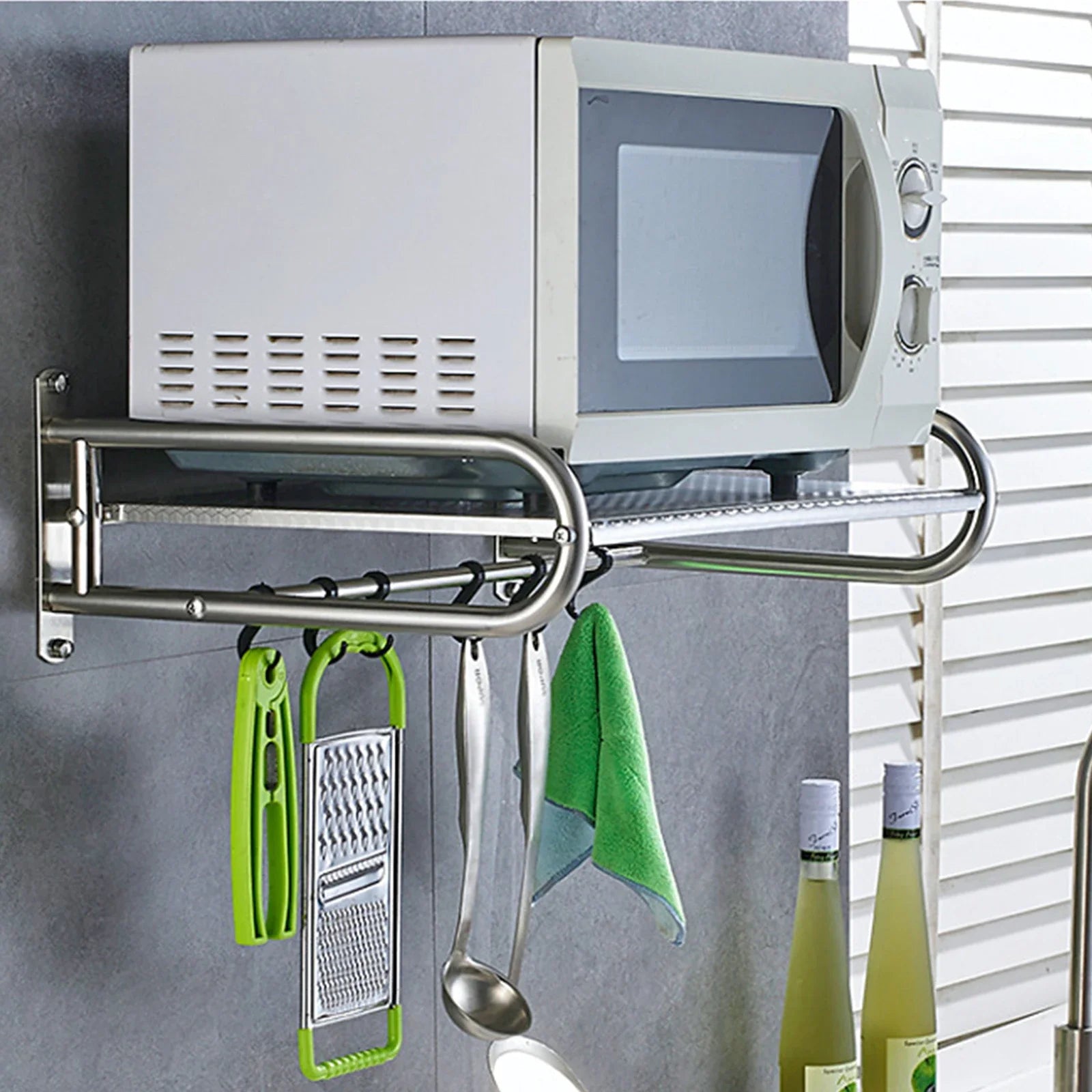 Microwave Oven Rack Stainless Steel Kitchen Shelf