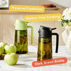Glass oil dispenser used for drizzling over a salad