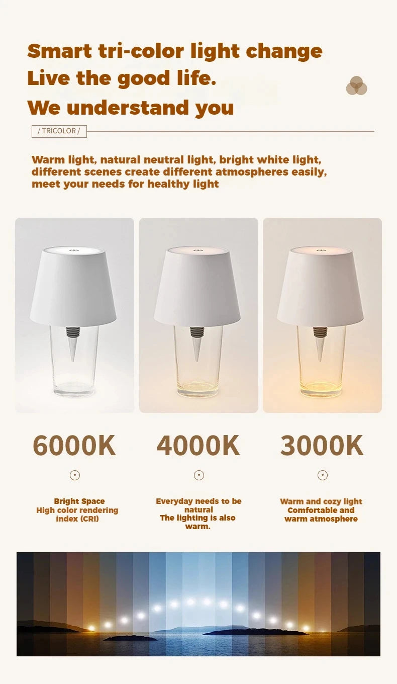 Wine Bottle LED Table Lamp USB Rechargeable Night Light