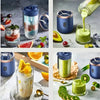 Close-up of the 6-blade stainless steel blender attachment