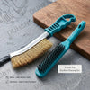 Wire cleaning brush handle close-up