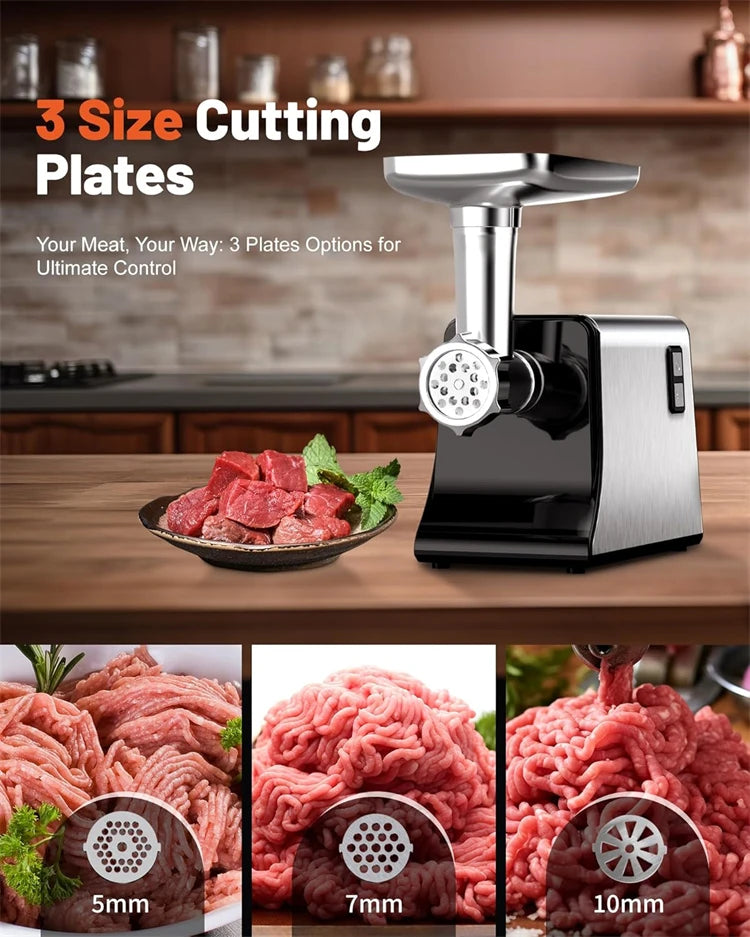 LMETJMA Electric Meat Grinder Sausage Stuffer Maker Heavy Duty Meat Mincer with Stainless Steel Cutting Blade Kubbe Kit JT365