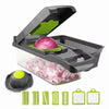 Vegetable chopper with interchangeable blades and container