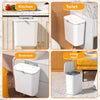 No-drill wall-mounted waste bin with lid