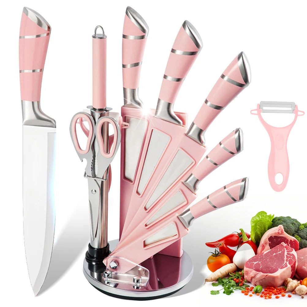 9PCS Stainless Steel Kitchen Knife Set