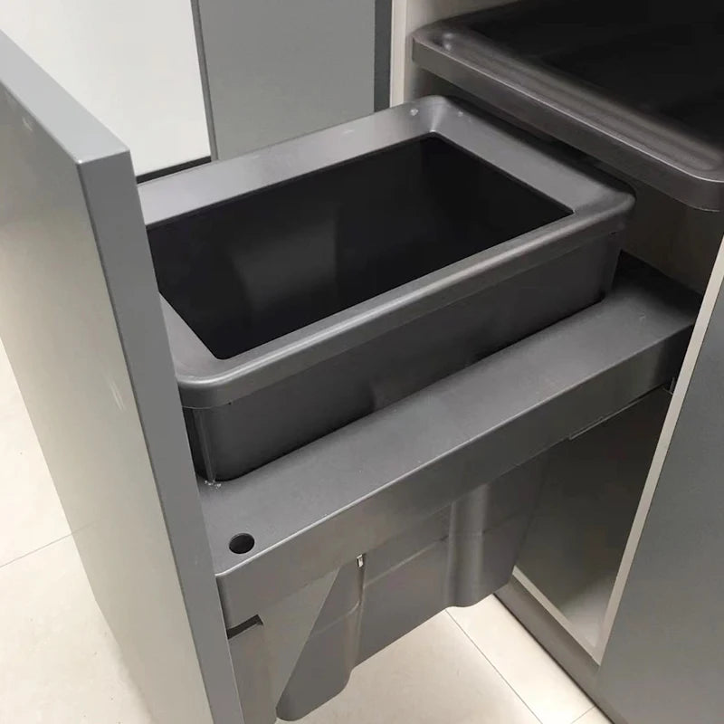 Large Hidden Kitchen Trash Can - Single Built-In Cabinet Pull-Out Slide-Out Garbage Bin for Bedroom Wastebasket
