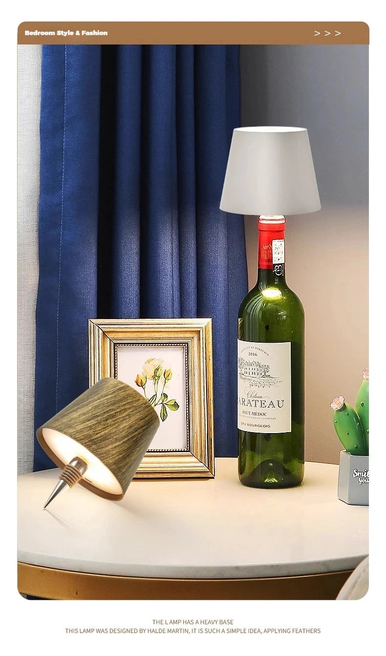 Wine Bottle LED Table Lamp USB Rechargeable Night Light