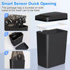 Motion sensor waste bin with auto-close lid