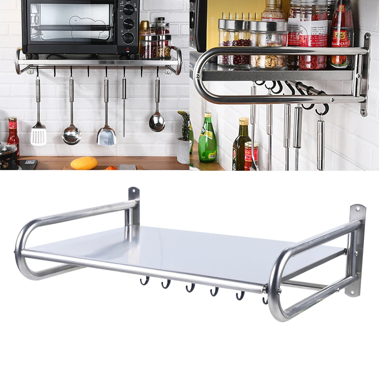 Microwave Oven Rack Stainless Steel Kitchen Shelf