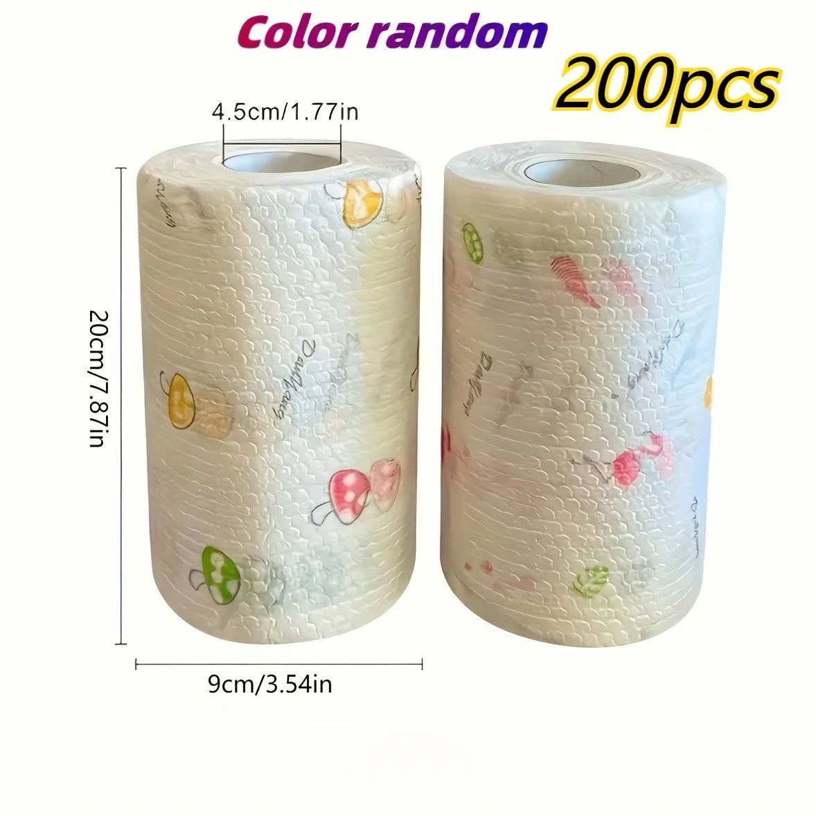 100/200/400-Sheet Reusable Cleaning Cloths - Random Print Lazy Rags, Multi-Use Kitchen Household Paper Towels Substitute ﻿