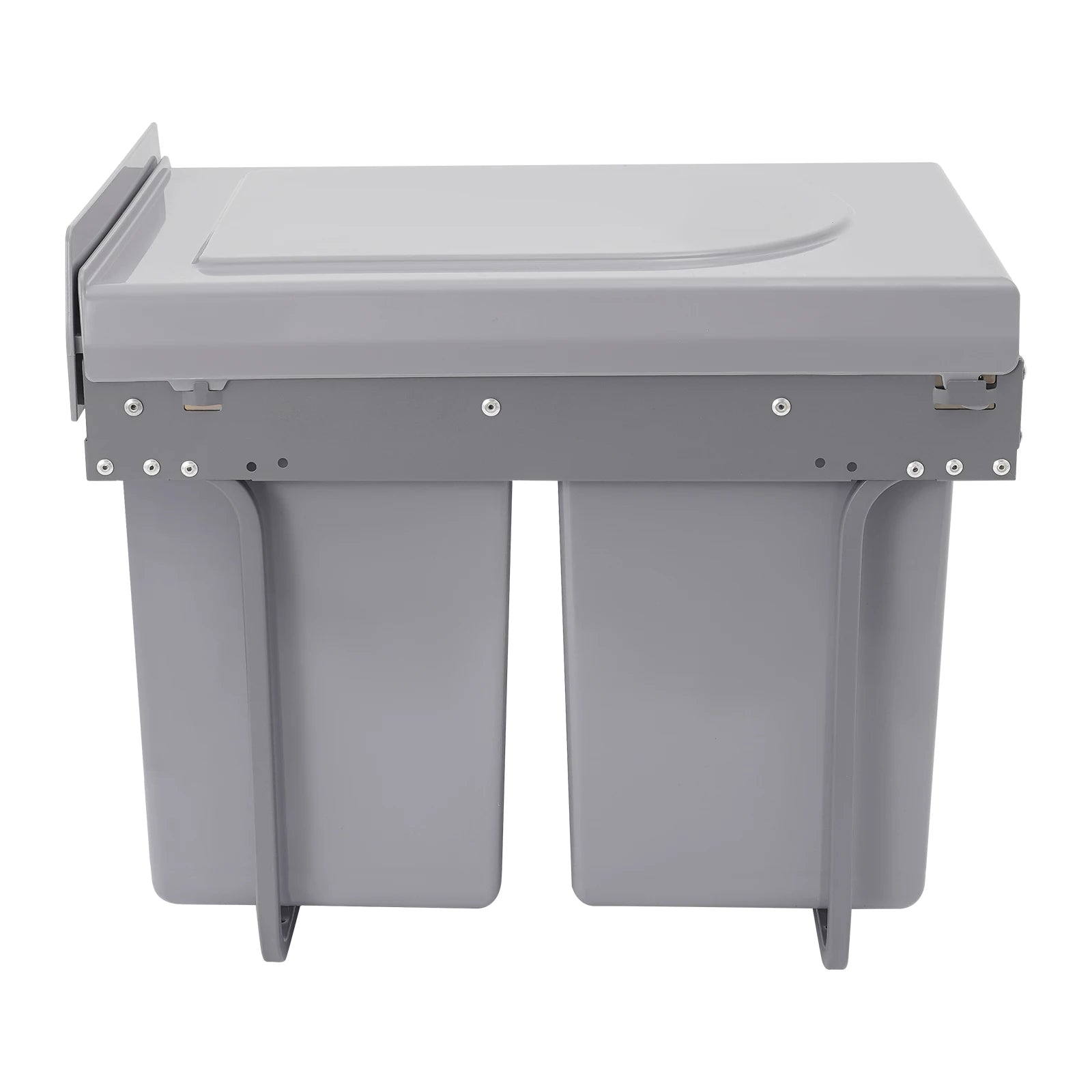 20L Each Dual Pull-Out Trash Can Easy Install Under Cabinet Kitchen Waste Bin with 2 Bins Slide out Recycling Garbage Can