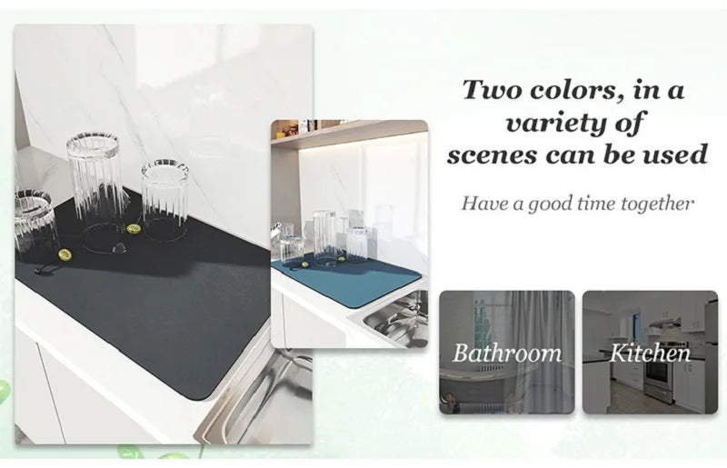 Kitchen Drying Mat Super Absorbent Anti Slip Drain Mat