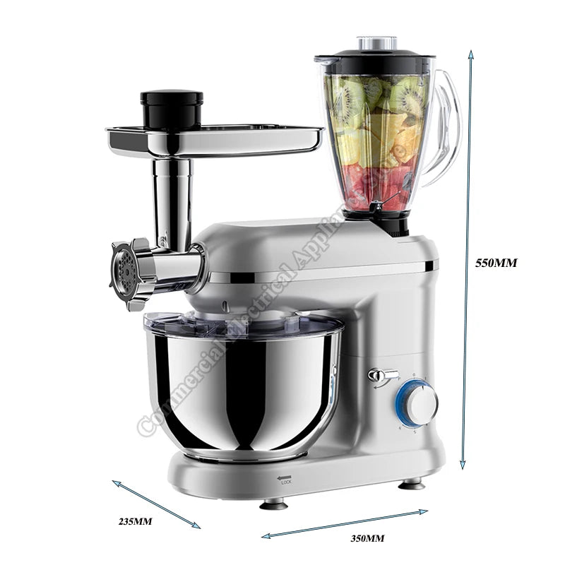 Mixer Machine Dough Kneading Five-in-one 5.5L Stand Mixer Shredded Slices Minced Meat Enema Egg Liquid Minced Meat