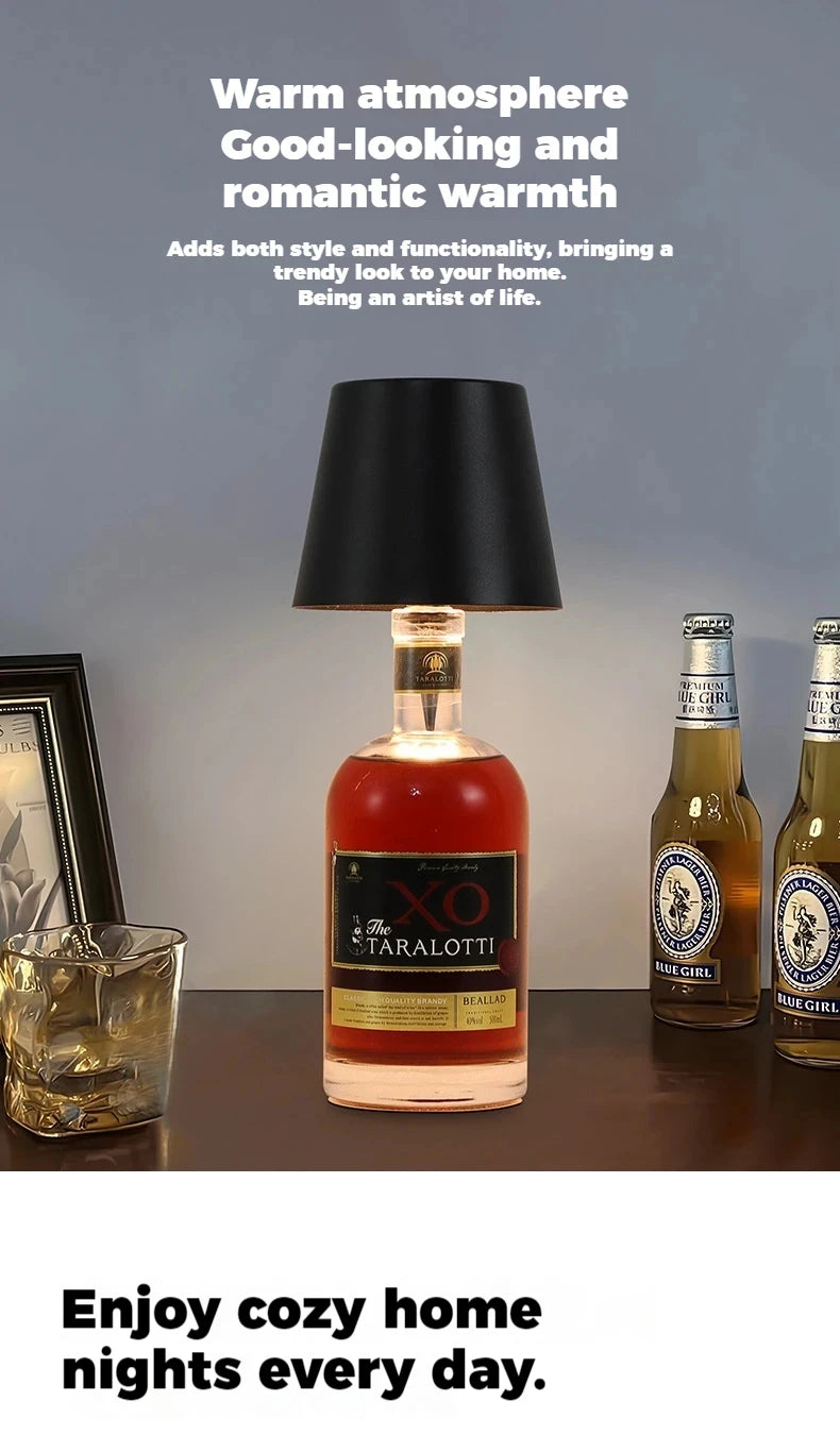 Wine Bottle LED Table Lamp USB Rechargeable Night Light