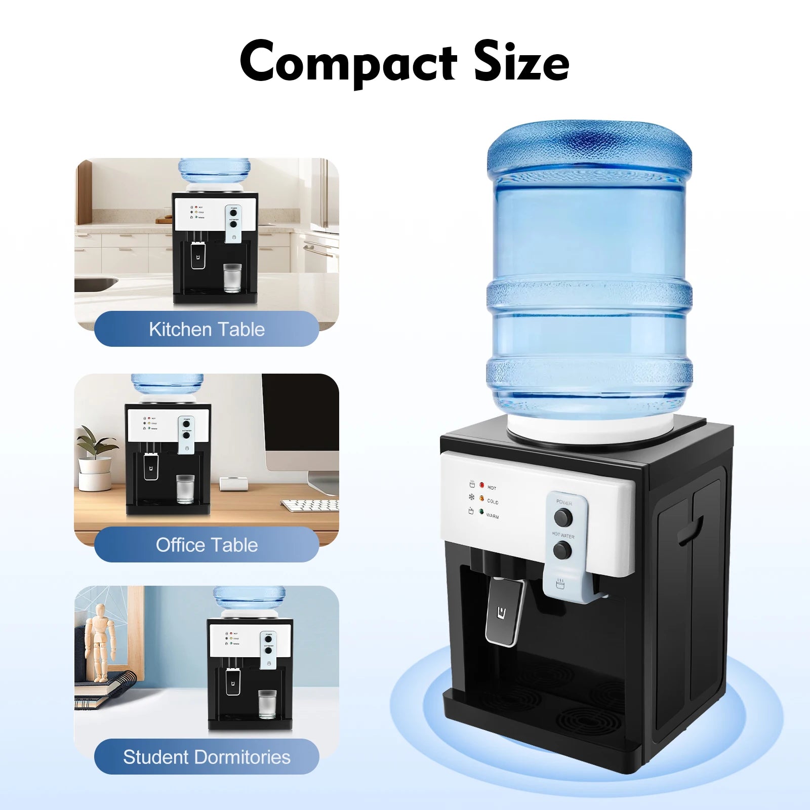 Hot & Cold Water Dispenser Desktop Top Load Machine