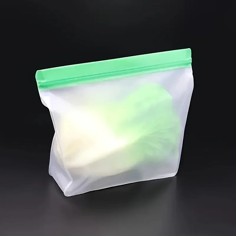 3pcs Reusable Silicone Food Pouches 3-Pack - Leakproof Freezer & Storage Bags for Travel/Home Use ﻿