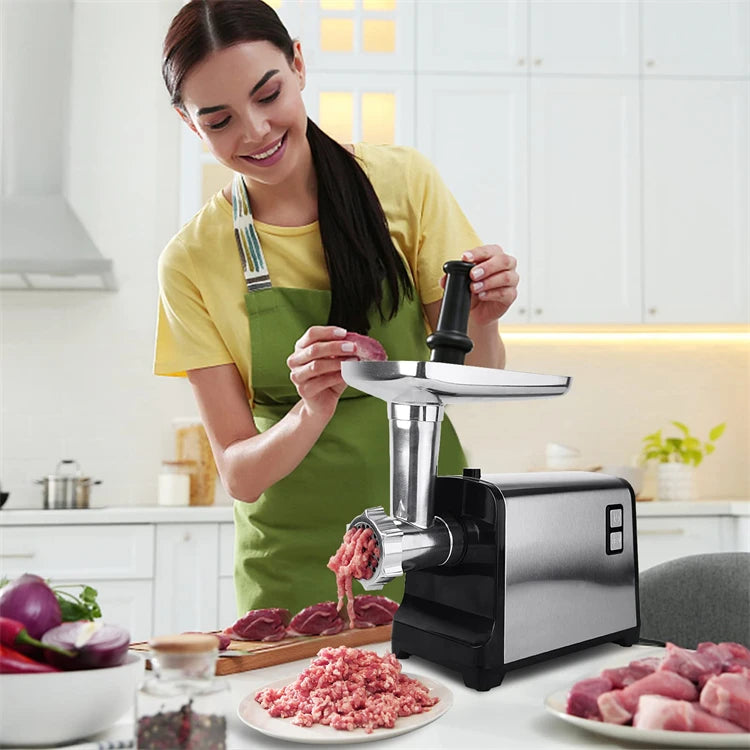 LMETJMA Electric Meat Grinder Sausage Stuffer Maker Heavy Duty Meat Mincer with Stainless Steel Cutting Blade Kubbe Kit JT365