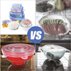 Reusable silicone stretch lids for bowls and cups