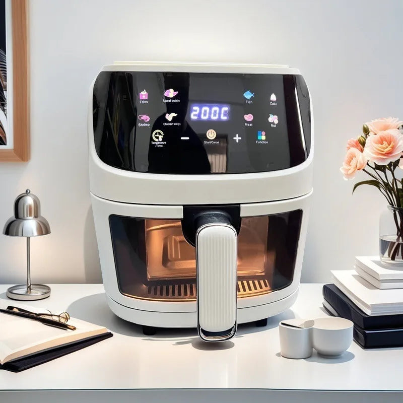 8L Airfryer Large Capacity Smart Touch Oven Visual Multifunctional Air Electric Fryer Electric Fryer French Fry Machine