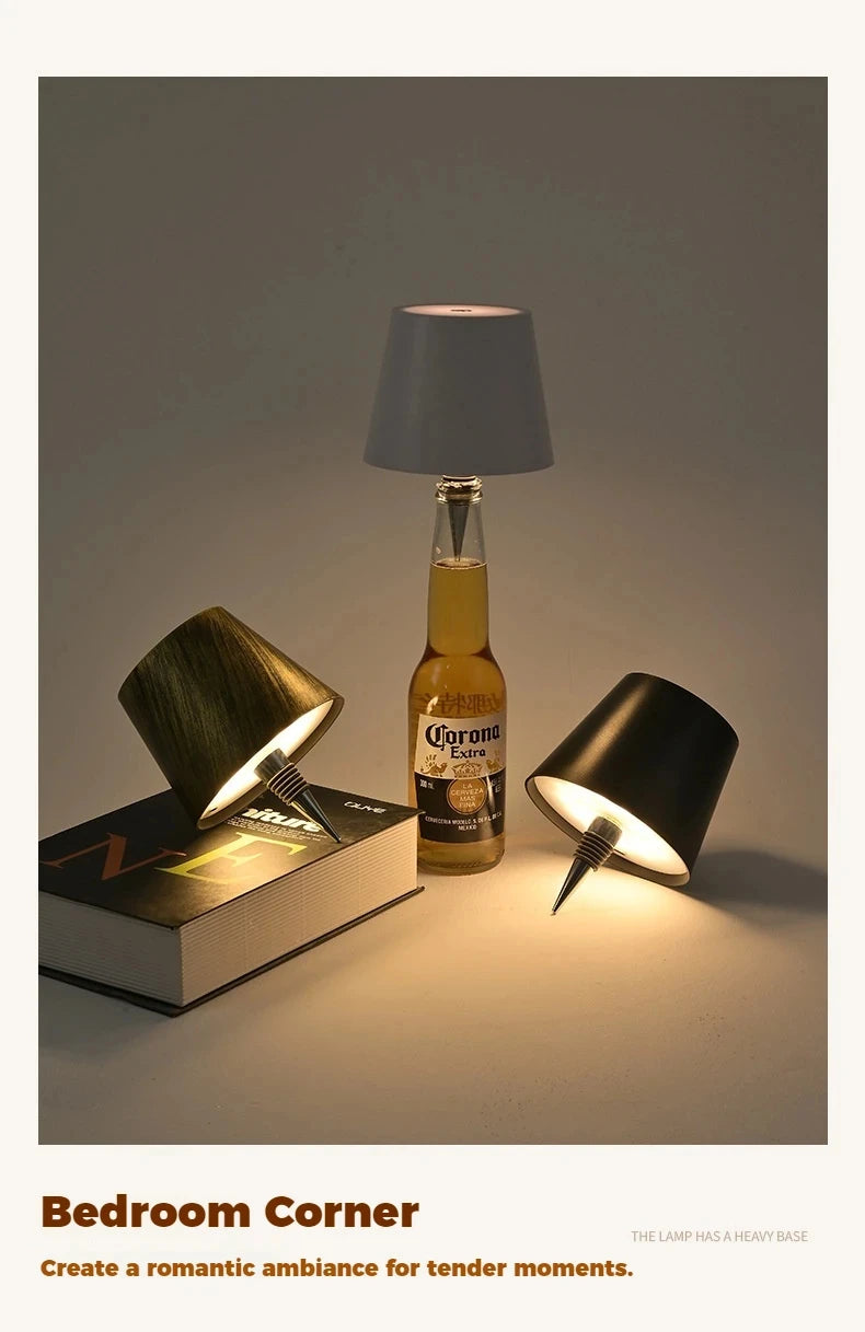 Wine Bottle LED Table Lamp USB Rechargeable Night Light