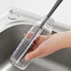 Soft silicone bottle scrubber with long handle