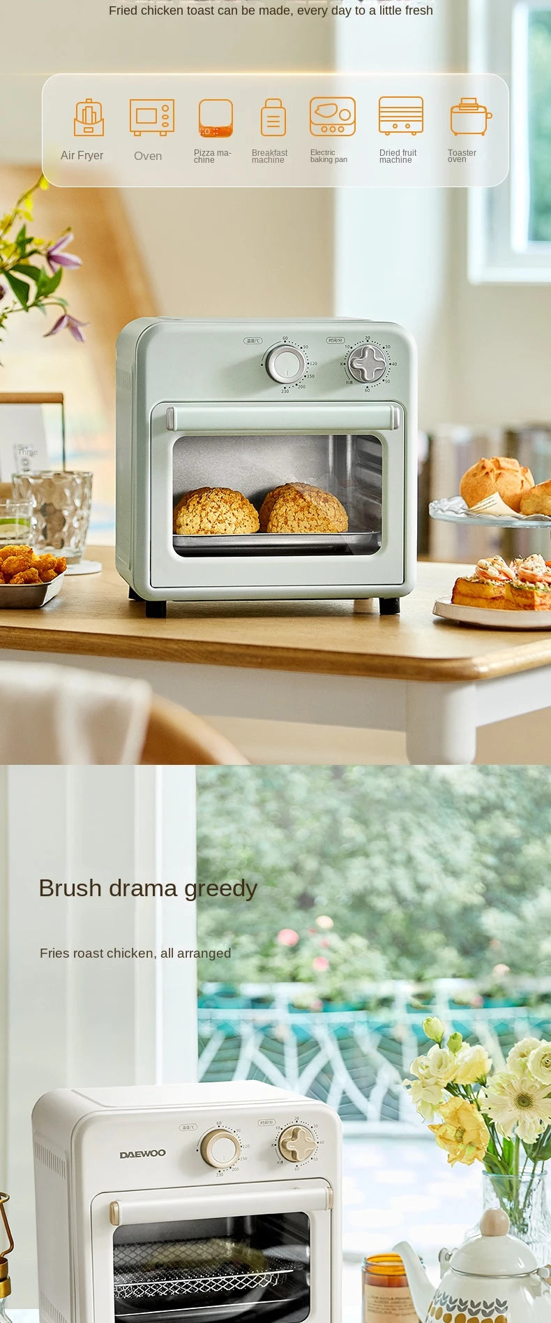 10L Air Fryer Oven Multi-Function Mini Oven