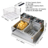 Twin-basket electric deep fryer with separate controls