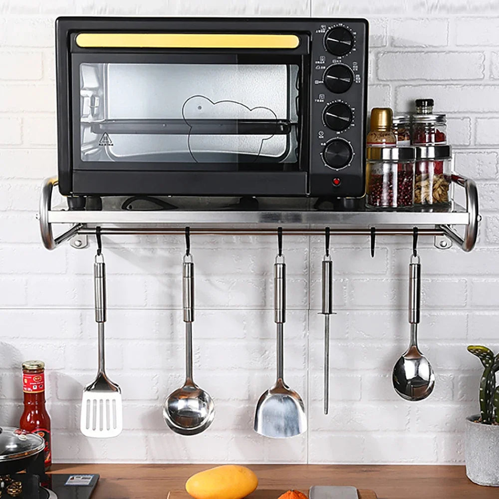 Microwave Oven Rack Stainless Steel Kitchen Shelf