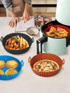 Non-stick silicone air fryer liner that doubles as a cake pan