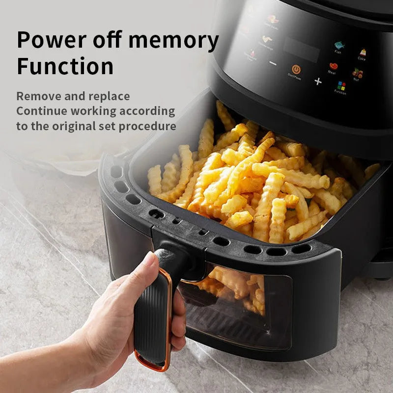 8L Airfryer Large Capacity Smart Touch Oven Visual Multifunctional Air Electric Fryer Electric Fryer French Fry Machine