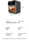 Family-size 10L air fryer with touchscreen control
