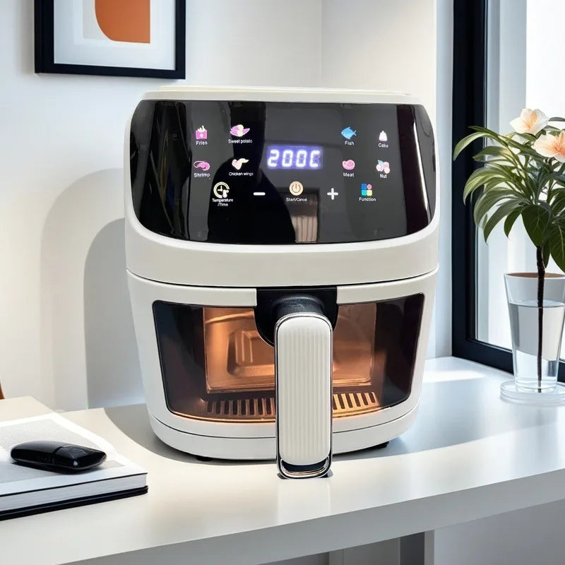 8L Airfryer Large Capacity Smart Touch Oven Visual Multifunctional Air Electric Fryer Electric Fryer French Fry Machine