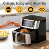 10L Air Fryer Beelicious 8-In-One 10QT Air Fryer with Viewing Window Shake Reminder 450F Digital Air Fryer with Flavor-Lock Tec