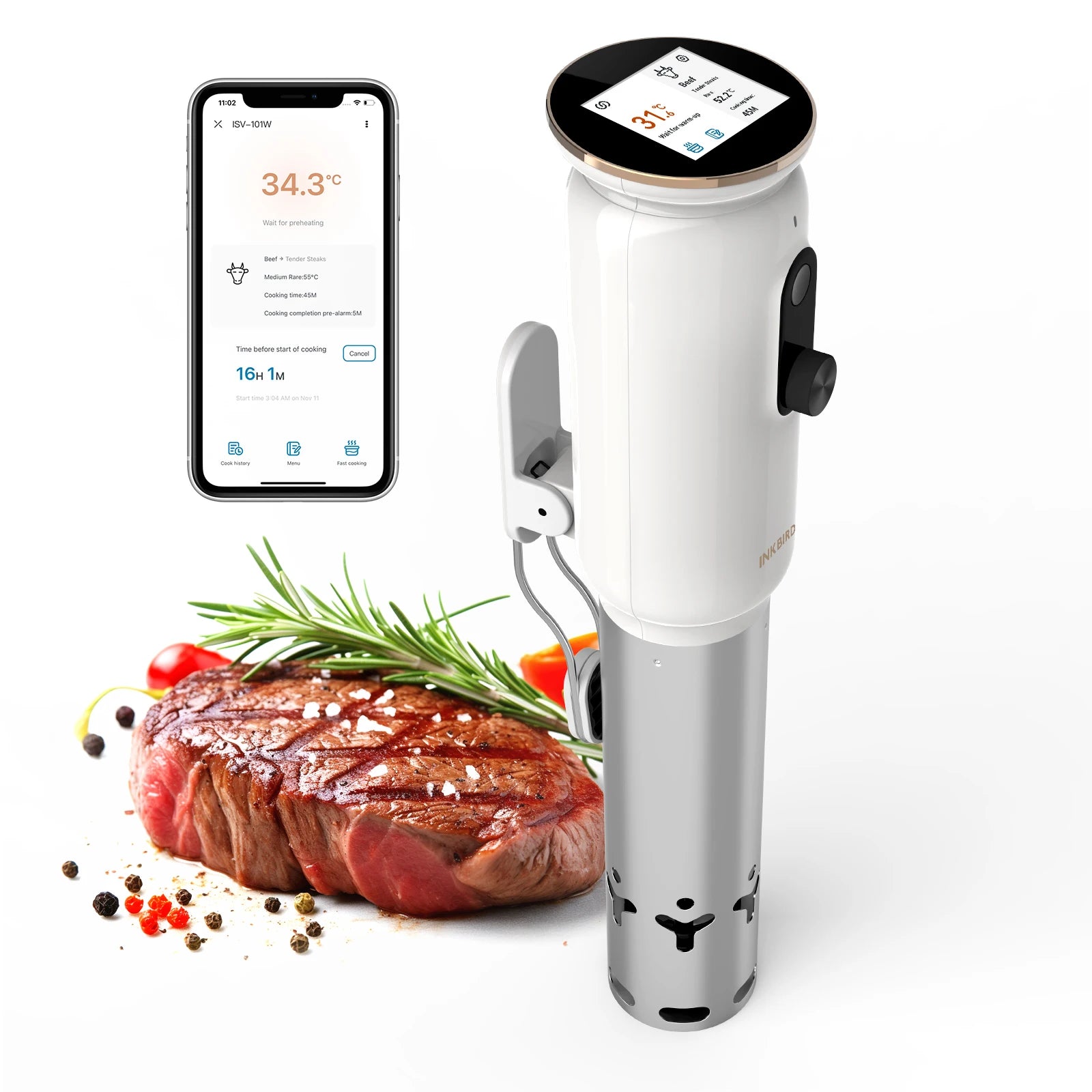 WiFi Sous Vide Cooker 1000W Precision Immersion Cooker
