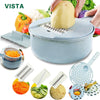 Manual vegetable dicer and grater with collection container